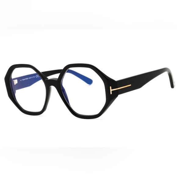 Tom Ford Eyeglasses FT5967-B 001 Shiny Black/Clear Blue Light Block 53mm - Picture 1 of 4